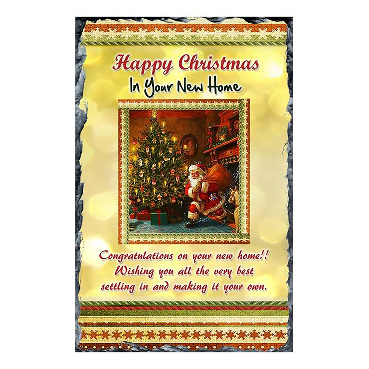 Personalised Christmas Slate Gift - Santa Lying Presents